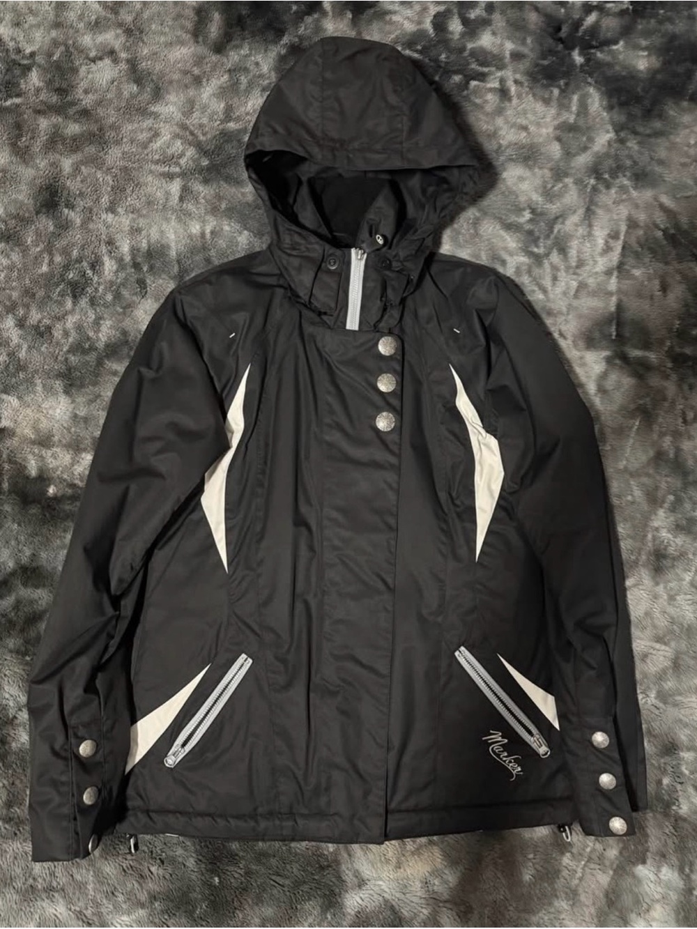 Size 4 Marker Women’s Black Ski Snowboard Jacket Hooded